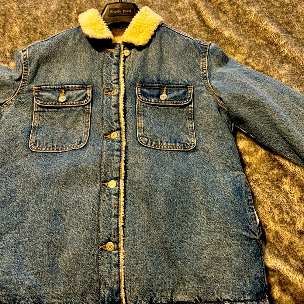Old navy fleece denim jacket